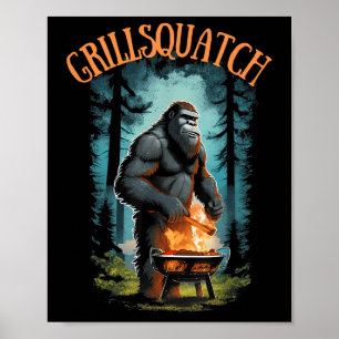 バーベキューおもしろいグリラーシャツ – Bigfoot Grilling Sa ポスター