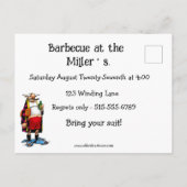 バーベキューおもしろいパーティの招待状はがき インビテーションポストカード (裏面)