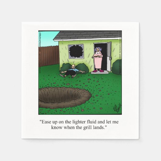 バーベキューおもしろいユーモアナプキンズ スタンダードカクテルナプキン (正面)