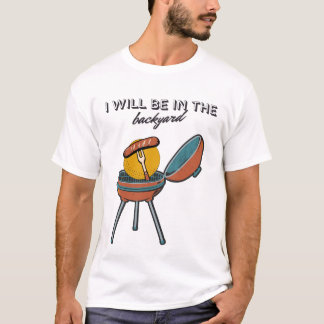 バーベキューおやじ 父の日 裏庭にいます Tシャツ