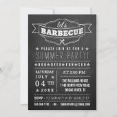 バーベキューしよう！シャルボードタイポグラフィサマーパーティー 招待状 (正面)