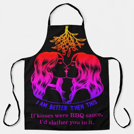 バーベキューでシックなエプロンをした女性 エプロン (正面)