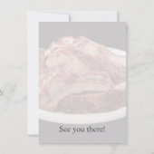 バーベキューで料理されたベビーの背部肋骨 招待状 (裏面)