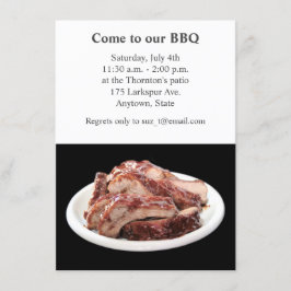 バーベキューで料理されたベビーの背部肋骨 招待状
