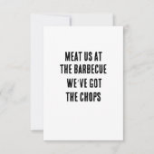 バーベキューで私たちに肉を入れる – 私たちはチョップ得を持っている サンキューカード (正面)