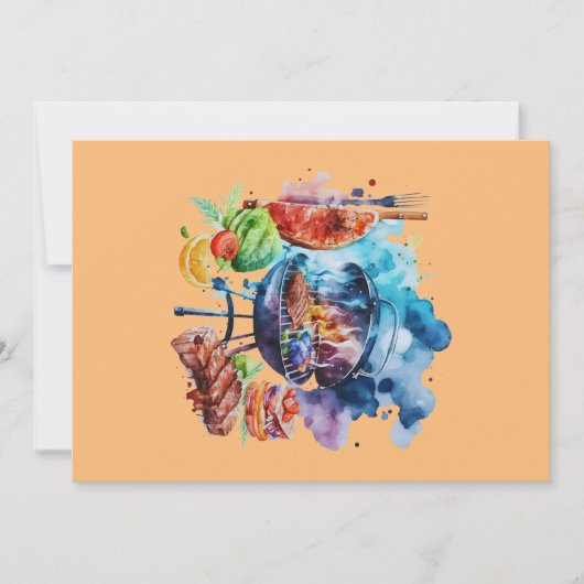 バーベキューとグリル 招待状 (正面)