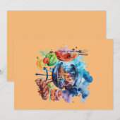 バーベキューとグリル 招待状 (正面/裏面)