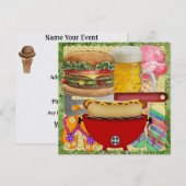 バーベキューとビール - 7月4日！SRF 招待状 (正面/裏面)