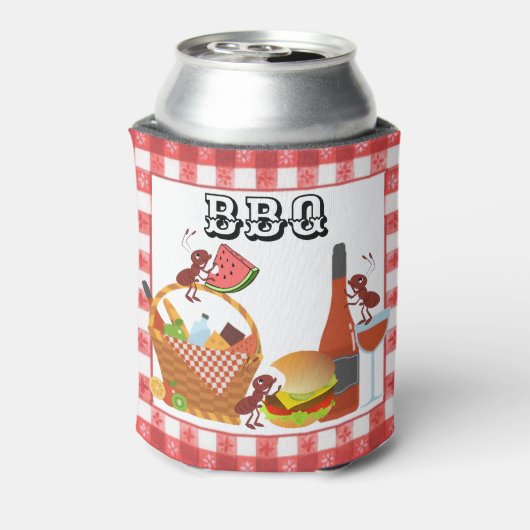 バーベキューと食べ物とアリクールー 缶クーラー (缶裏面)
