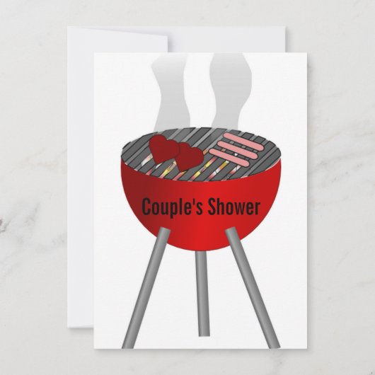 バーベキューのテーマのカップルのウェディングシャワーの招待状 招待状 (裏面)