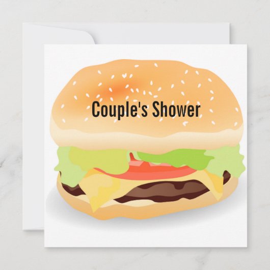 バーベキューのテーマのカップルのウェディングシャワーの招待状 招待状 (裏面)