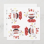 バーベキューの世紀半ばのスタイルのGoogieのレトロの招待状 招待状 (正面/裏面)