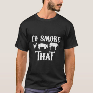 バーベキューの喫煙者おもしろいの父バーベキューGrを吸う Tシャツ