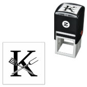 バーベキューの器具独身のはっきりしたイニシャルモノグラム セルフインキングスタンプ (インサイチュ)