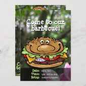 バーベキューの夏の屋外のパーティーはカスタマイズ 招待状 (正面/裏面)