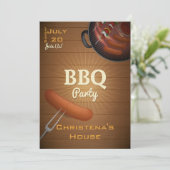 バーベキューの時間BBQのパーティの招待状 招待状 (スタンド正面)