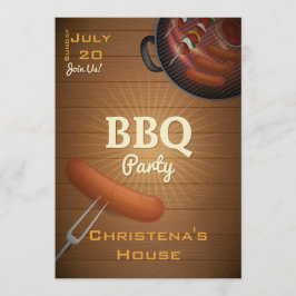 バーベキューの時間BBQのパーティの招待状 招待状