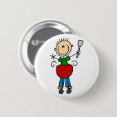 バーベキューの棒の姿ボタン 缶バッジ (正面&裏面)