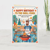 バーベキューの王様 グリルキング 誕生日カード カード (裏面)