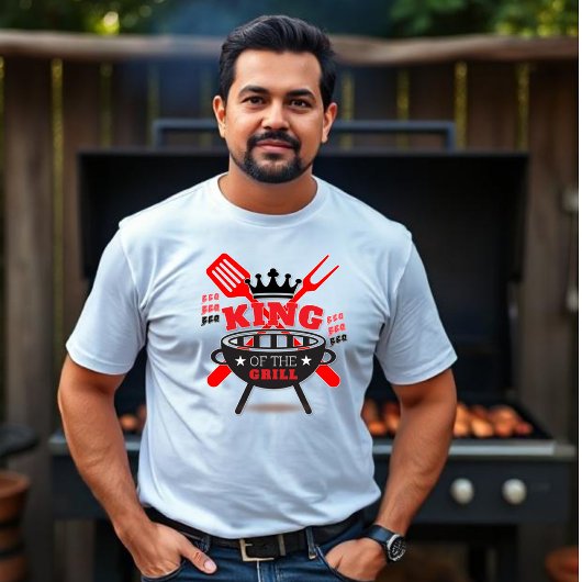 バーベキューの王様 - BBQ Tシャツ