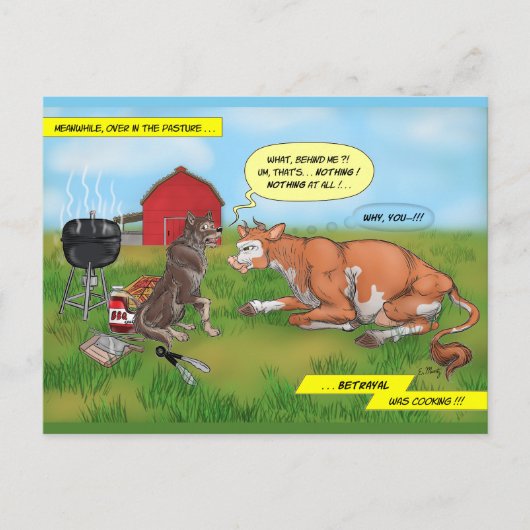 バーベキューの裏切り！- ポストカード (正面)