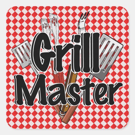 バーベキューの達人とBBQツール スクエアシール (正面)