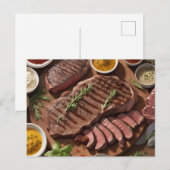 バーベキューの食材をクローズアップ ポストカード (正面/裏面)