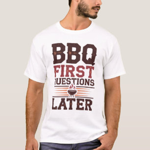バーベキューは先に楽しんで後から質問でいい ピットマスター グリル Tシャツ