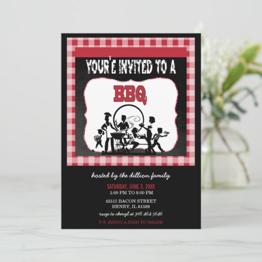 バーベキューへの招待されました |バーベキュー招待状 招待状 (スタンド正面)