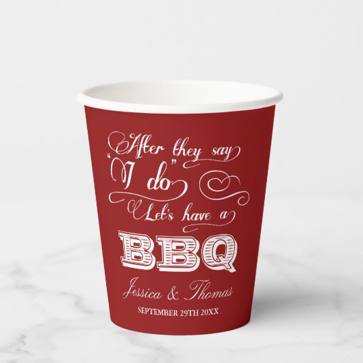 バーベキューをしようって言われたら！ポスト結婚の 紙コップ (正面)