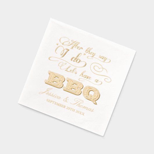 バーベキューをしようって言われたら！ 箔ナプキン (左)