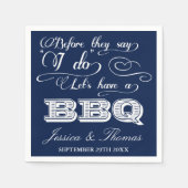 バーベキューをしようって言われる前に!-ネイビーブルー スタンダードカクテルナプキン (正面)