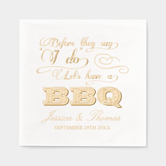 バーベキューをしようって言われる前に！ 箔ナプキン (正面)