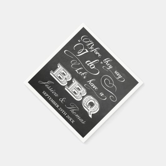 バーベキューをしようって言われる前に！ – 黒板 スタンダードカクテルナプキン (角)