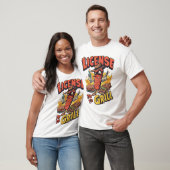 バーベキューを笑顔で!バーベキューパロディ Tシャツ (ユニセックス)