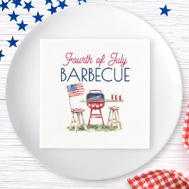 バーベキューアメリカ国旗7月4日パーティー スタンダードカクテルナプキン