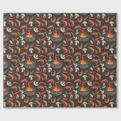 バーベキューエビとマッシュルームの黒い感謝祭 ラッピングペーパー (フラット)