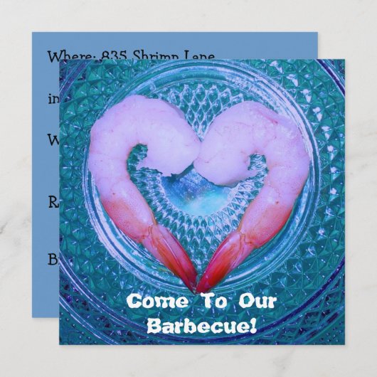 バーベキューエビパーティの招待状 招待状 (正面/裏面)