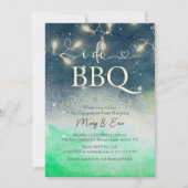 バーベキューエンゲージメントパーティー ストリングライト ガーデン 招待状 (正面)