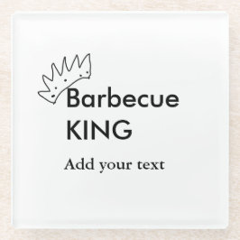バーベキューキング追加ネーム文字メンズキッチンベーカリー ガラスコースター