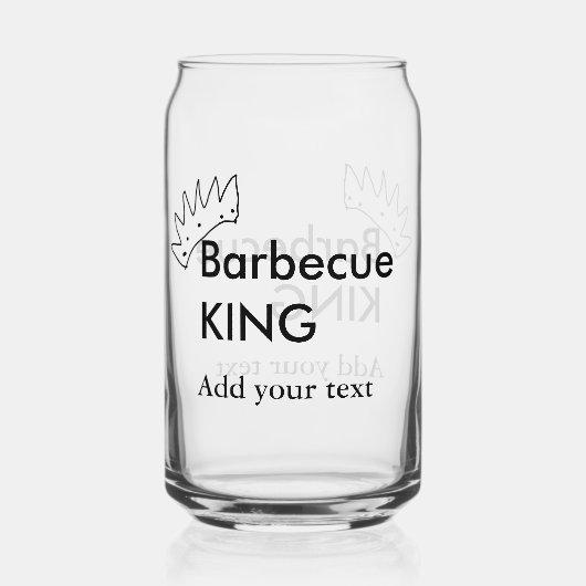 バーベキューキング追加ネーム文字メンズキッチンベーカリー ガラス缶 (正面)