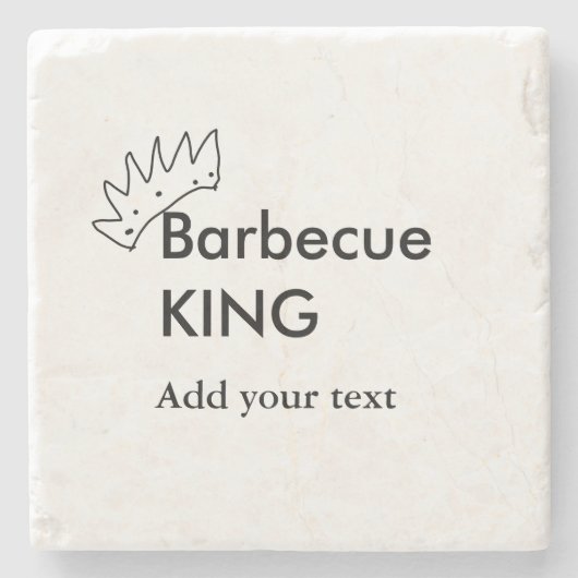バーベキューキング追加ネーム文字メンズキッチンベーカリー ストーンコースター (正面)