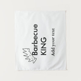 バーベキューキング追加ネーム文字メンズキッチンベーカリー タペストリー