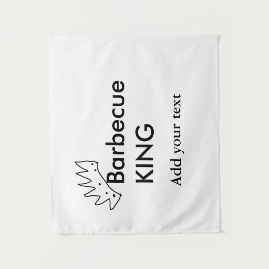 バーベキューキング追加ネーム文字メンズキッチンベーカリー タペストリー (正面)