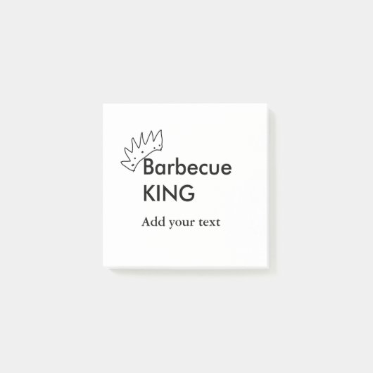 バーベキューキング追加ネーム文字メンズキッチンベーカリー ポストイット (正面)