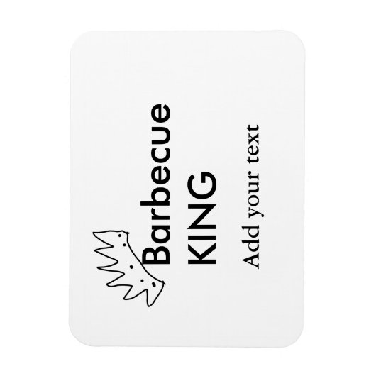 バーベキューキング追加ネーム文字メンズキッチンベーカリー マグネット (縦)