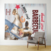 バーベキュークックアウトカウグリリング海老の背景 タペストリー (インサイチュ(横))