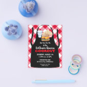 バーベキュークックアウト懇親会ファストフードギンガム チラシ (シングル)