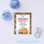 バーベキュークックアウト懇親会ファーストフード チラシ (シングル)