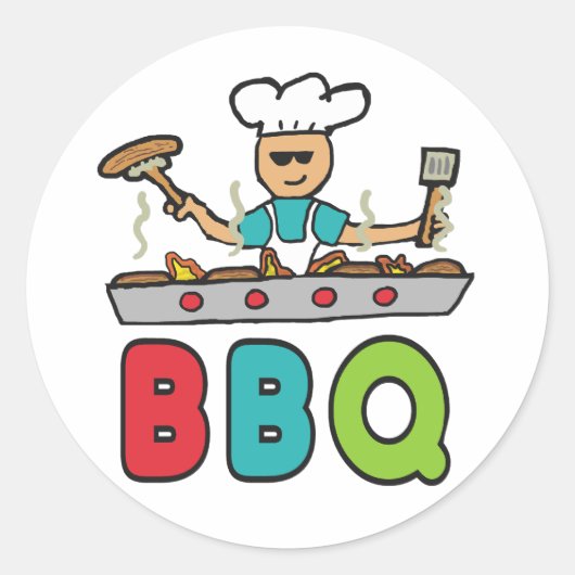 バーベキュークックアウトBBQ ラウンドシール (正面)